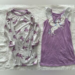 Carter's Purple and White Unicorn Kids Pajamas Nightgowns